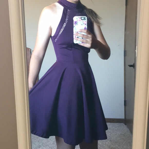 Plum Homecoming Dress - Picture 2 of 4